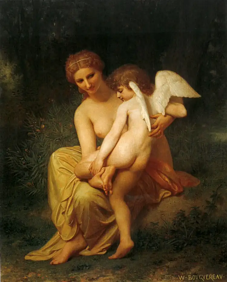 Wounded Cupid, by Williams-Adolphe Bouguereau, 1857, Private Collection, via Wikimedia Commons